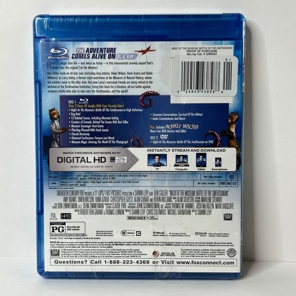 Night at the Museum: Battle of the‎ Smithsonian (Blu-ray + DVD) 2009 Ben Stiller - Picture 2 of 2